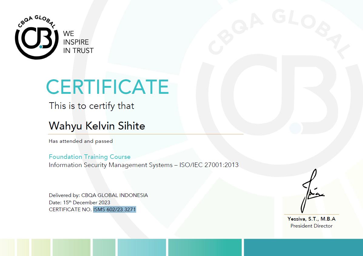 Information Security Management Systems - ISO/IEC 27001:2013